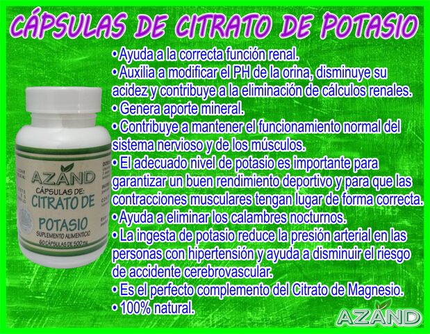 Cápsulas de Citrato de Potasio