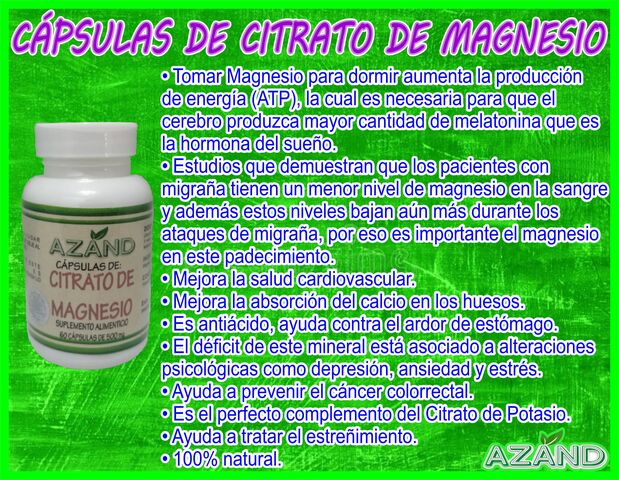 Cápsulas de Citrato de Magnesio