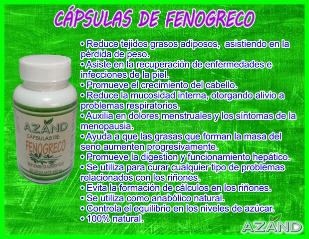Cápsulas de Fenogreco